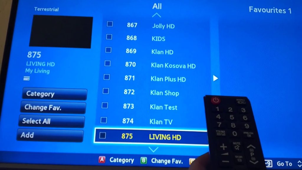 samsung tv channels